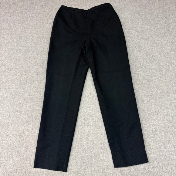 Carlisle Pants - Carlisle Dress Pants Size 8 Black Textured Cotton Lined Straight Leg Trousers
